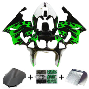 Amotopart 1996-2003 Kawasaki ZX7R White Black Green Fairing Kit