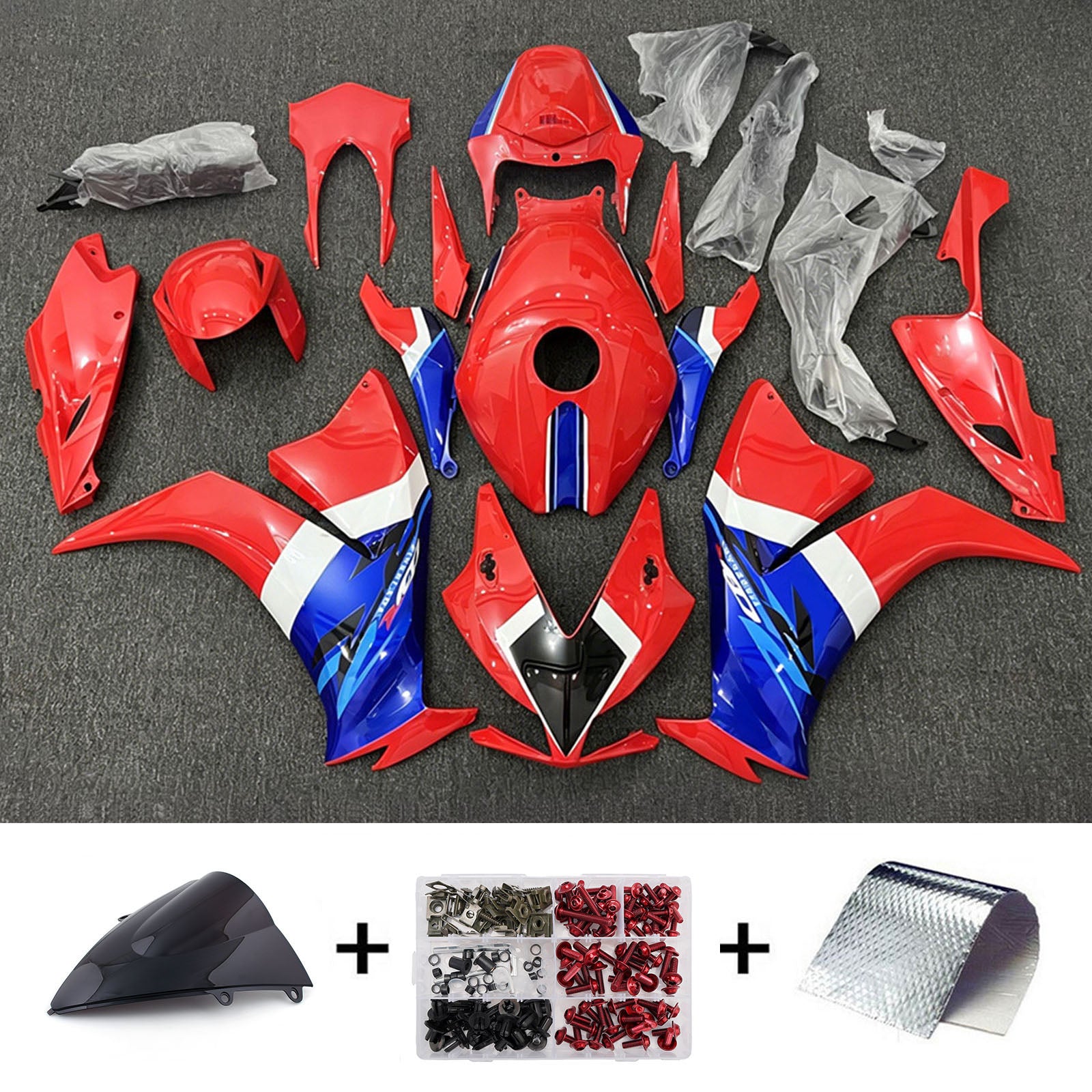 Amotopart 2012-2016 Honda CBR1000RR Red/Blue Fairing Kit