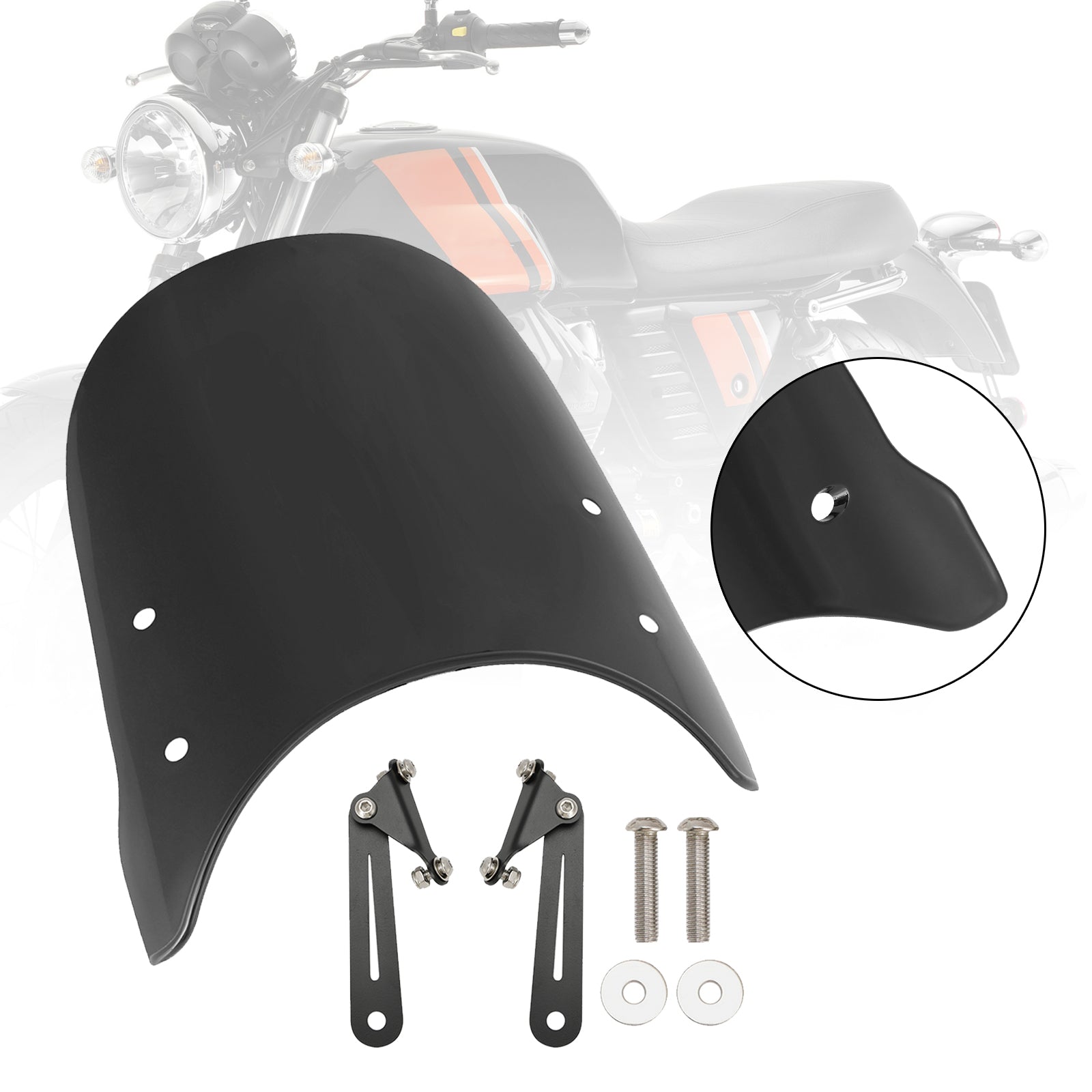 Moto Guzzi 16–23 V7 Classic & 18–23 V9 Black Bobber Windschutzscheibe