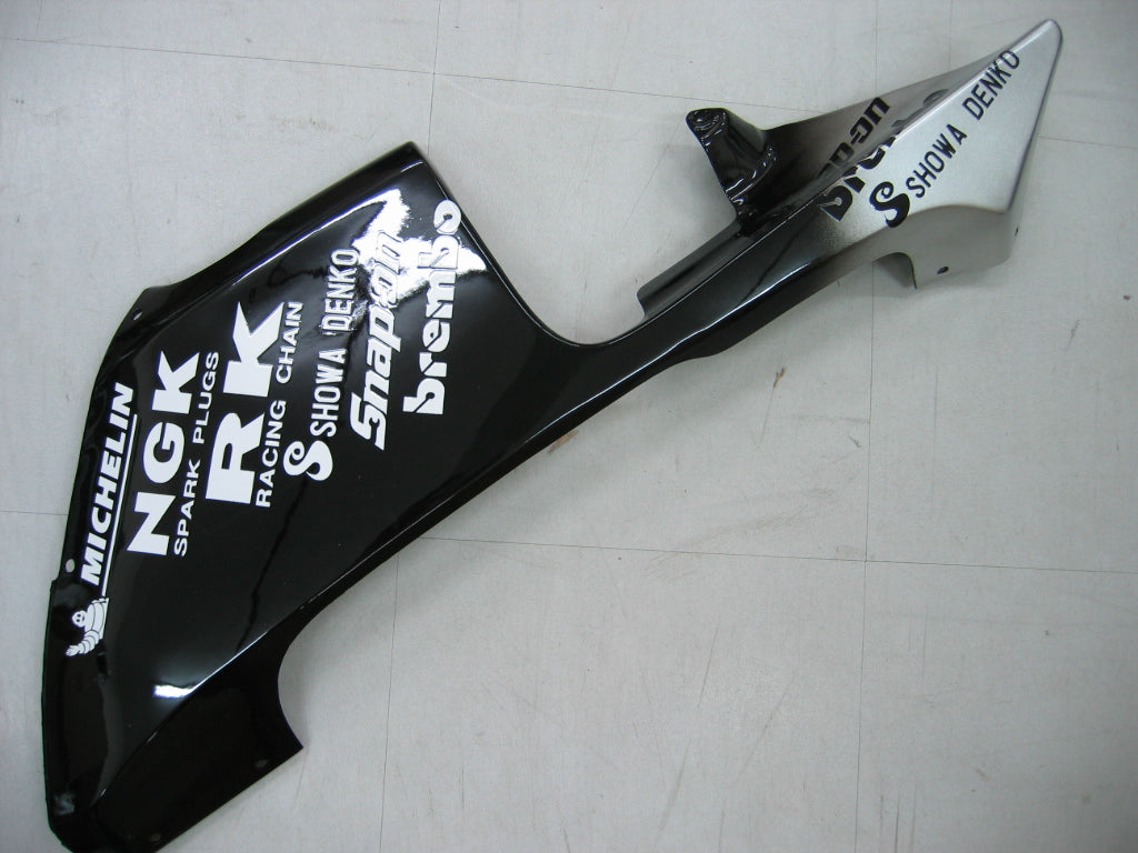 Amotopart 2005–2006 Honda CBR600RR Schwarz-Silber-Akzent-Verkleidungsset