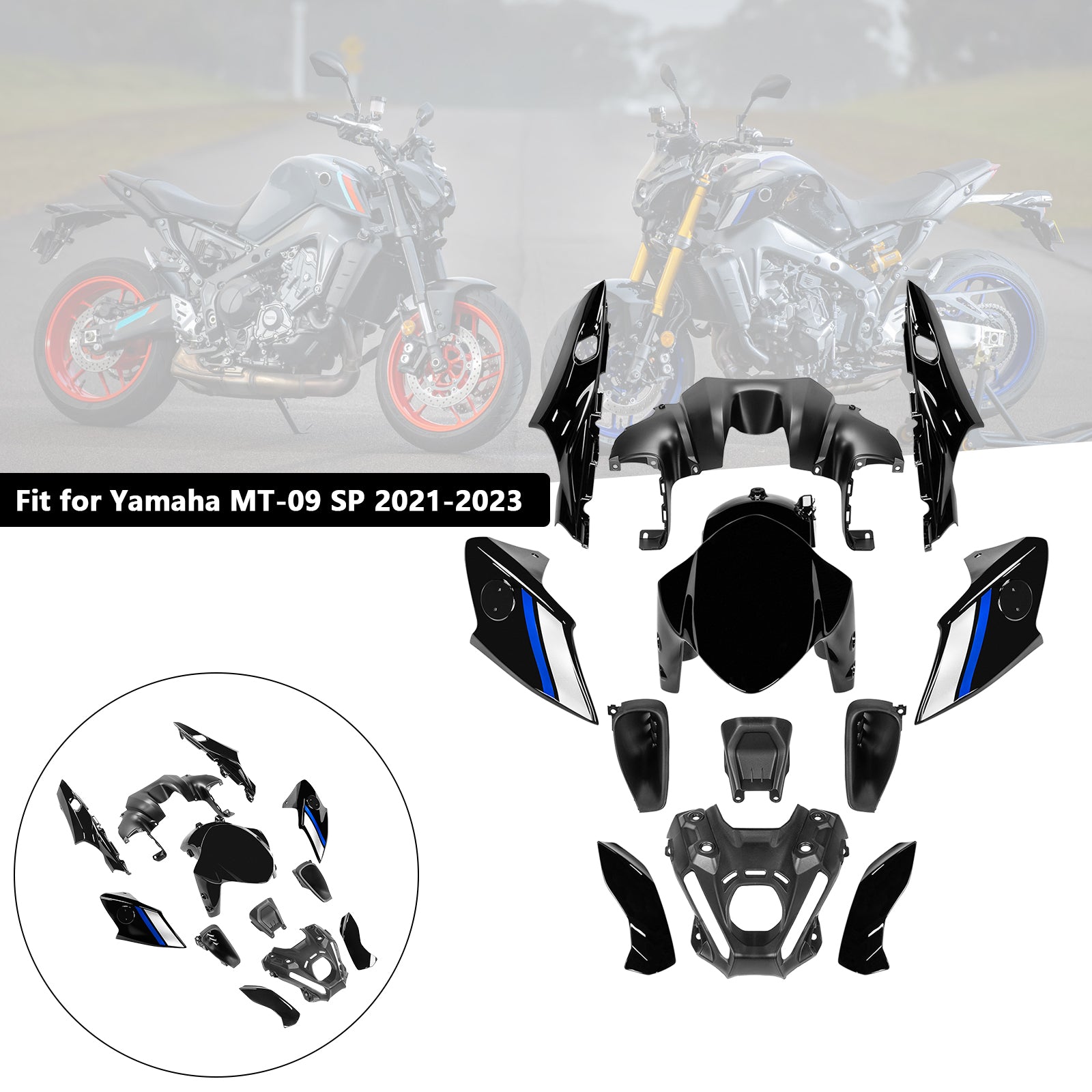 Amotopart 2021-2023 Yamaha MT 09 Verkleidungssatz