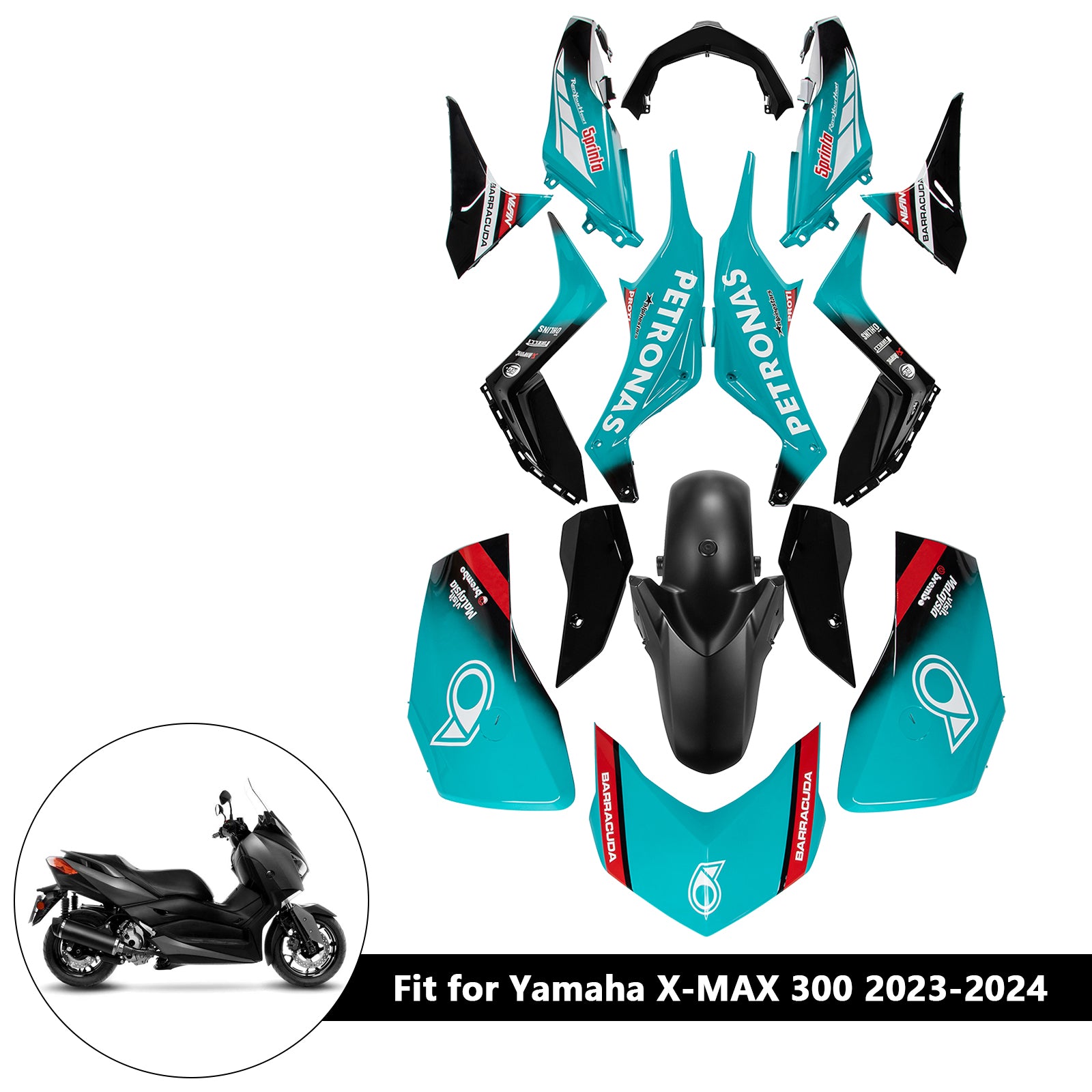 Amotopart 2023-2024 Yamaha X MAX 300 Verkleidungssatz