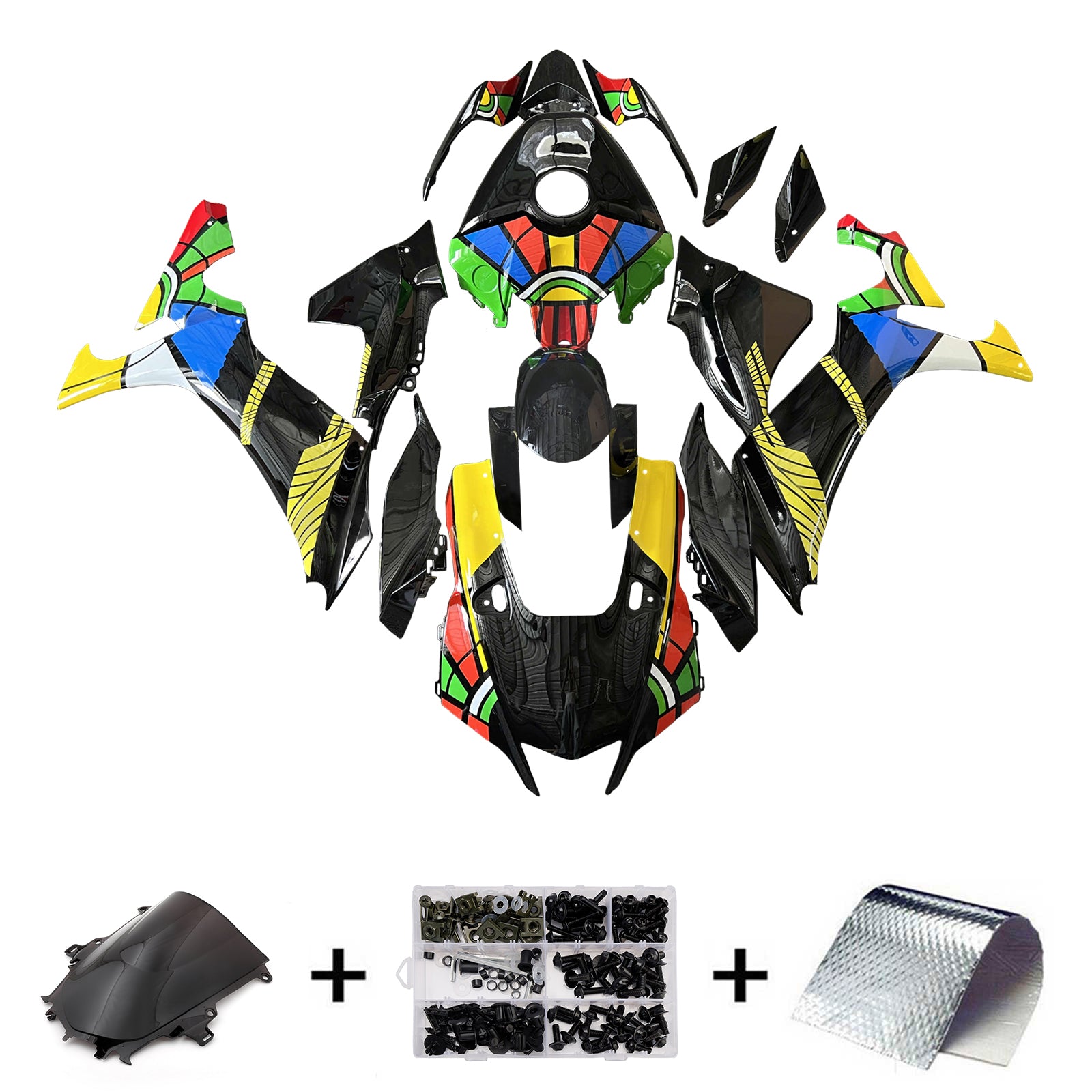 Amotopart 2020-2025 Yamaha YZF-R1 Rainbow Color Fairing Kit