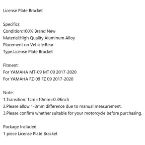 License Plate Holder Frame Bracket For YAMAHA MT-09 FZ-09 MT FZ 09 2017-2020