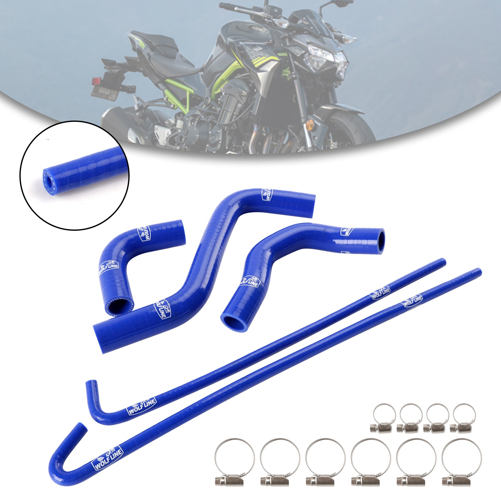 2017-2024 Kawasaki Z900 Silicone Radiator coolant Hose kit