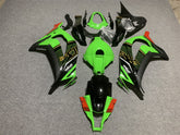 Amotopart 2011-2015 Kawasaki ZX10R Green&Black Style1 Fairing Kit