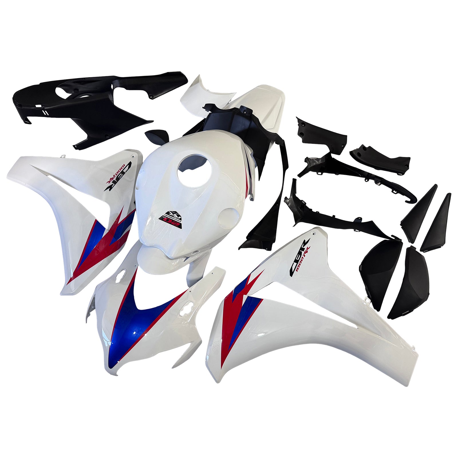 Amotopart 2008-2011 Honda CBR1000RR White Blue Red Fairing Kit