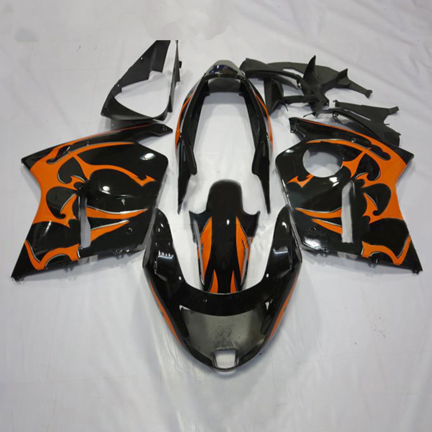 Amotopart 1996-2007 CBR1100XX SuperBlackBird Honda Black&Orange Fairing Kit