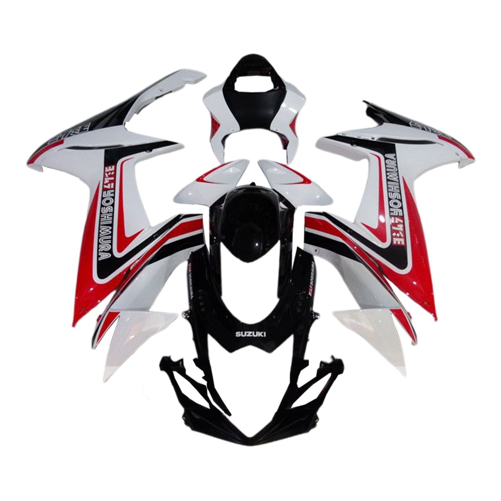 Amotopart 2011-2024 K11 GSXR 600/750 Suzuki Red&White Fairing Kit