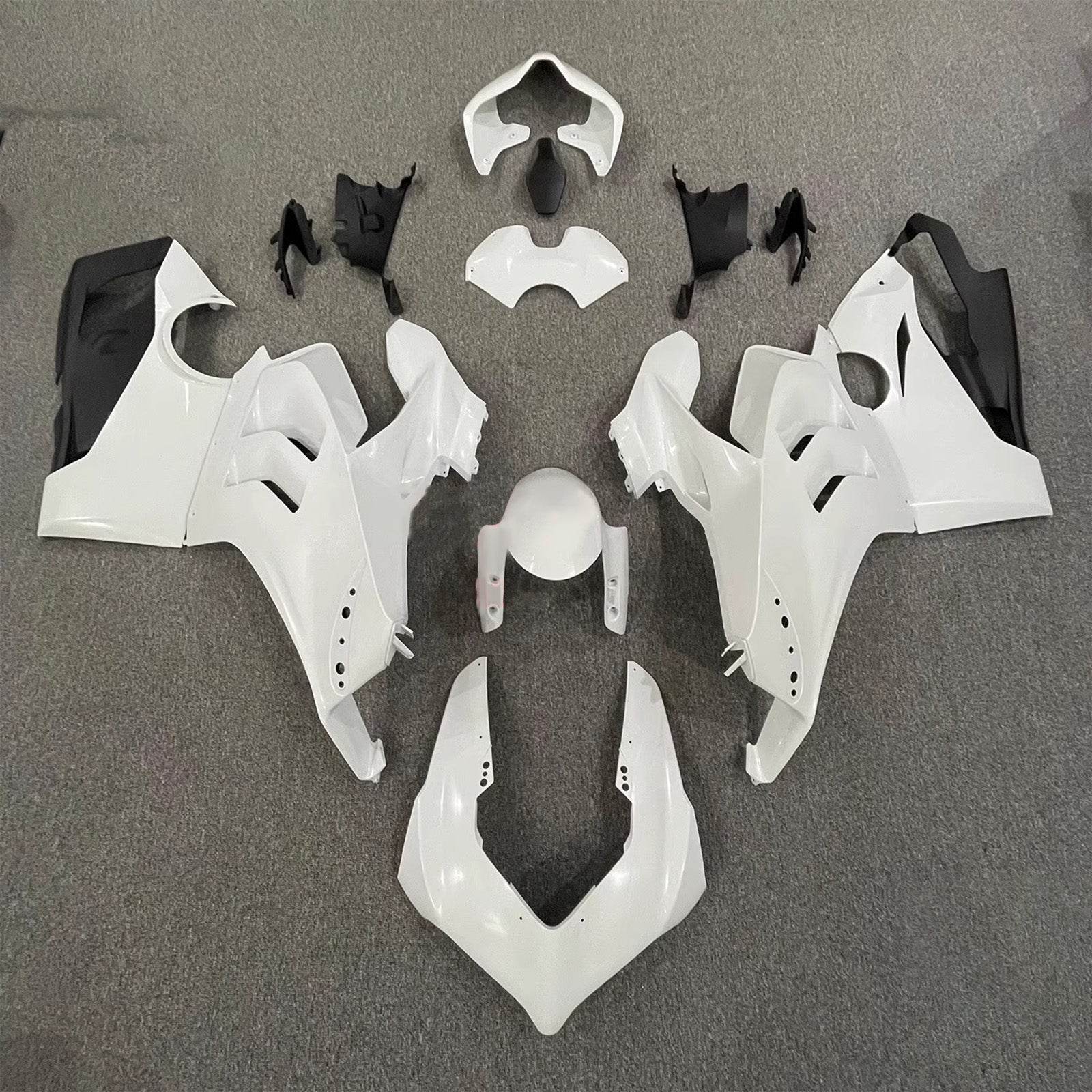 Amotopart Ducati Panigale 20-21 V4 V4S & 21-22 V4SP & 19-22 Panigale V4R Kit de carénage blanc noir brillant