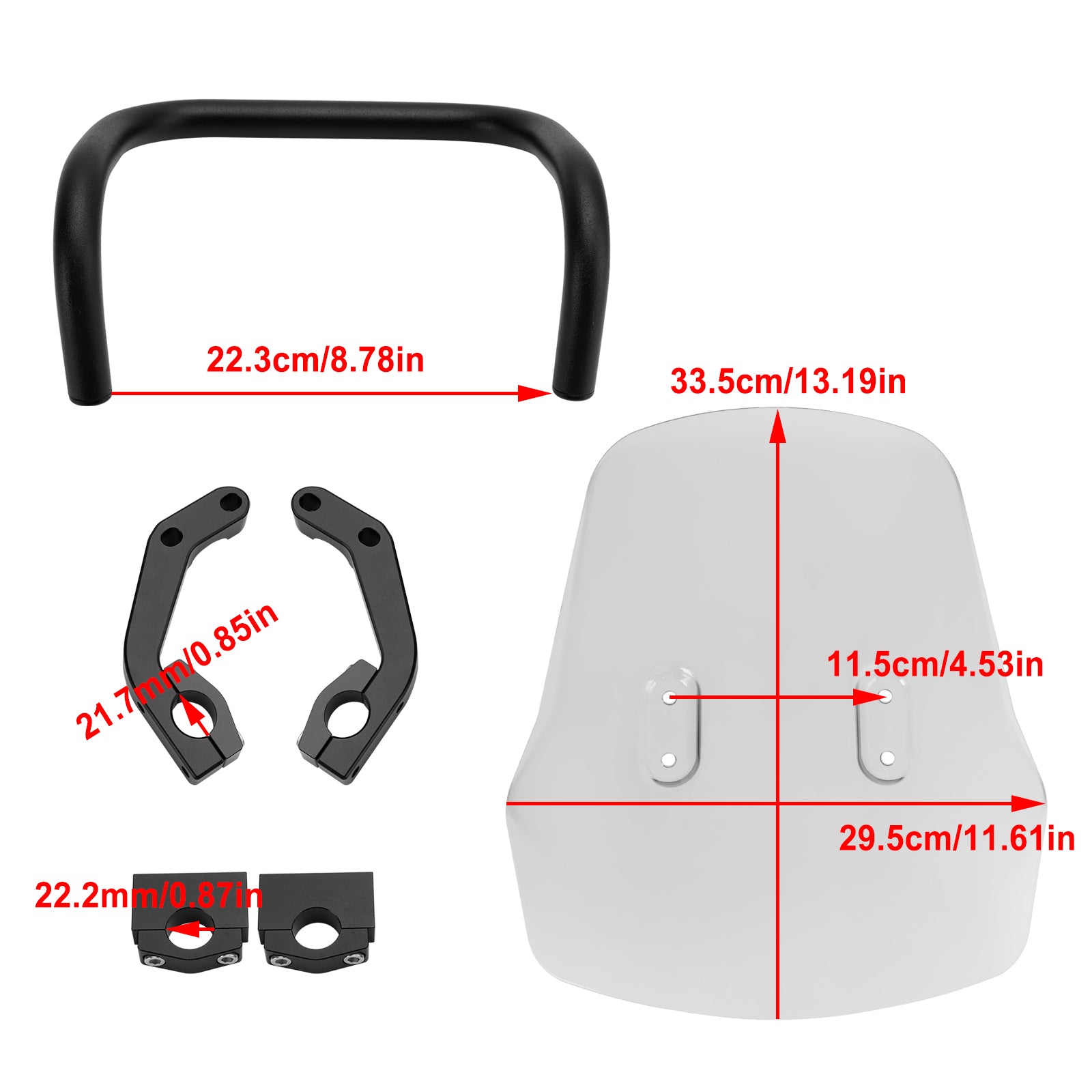 Windshield WindScreen + Bracket fit for HONDA CRF250L/S CRF250M CRF300L 21-22