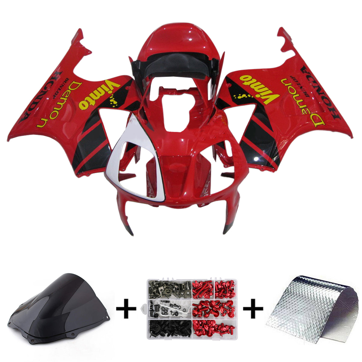 Amotopart 2000-2006 Honda VTR1000 RC51 Kit de carenado rojo