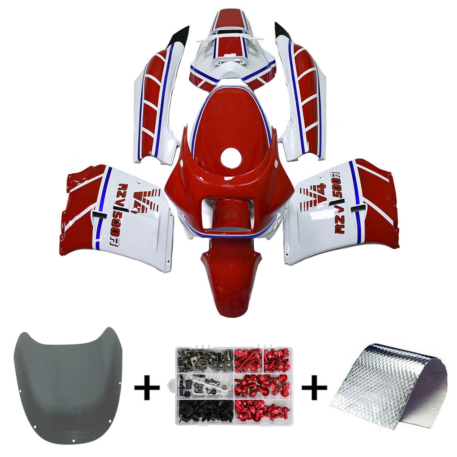 Amotopart 1985-1987 Yamaha RZV500 / RD500 Red White Blue Fairing Kit