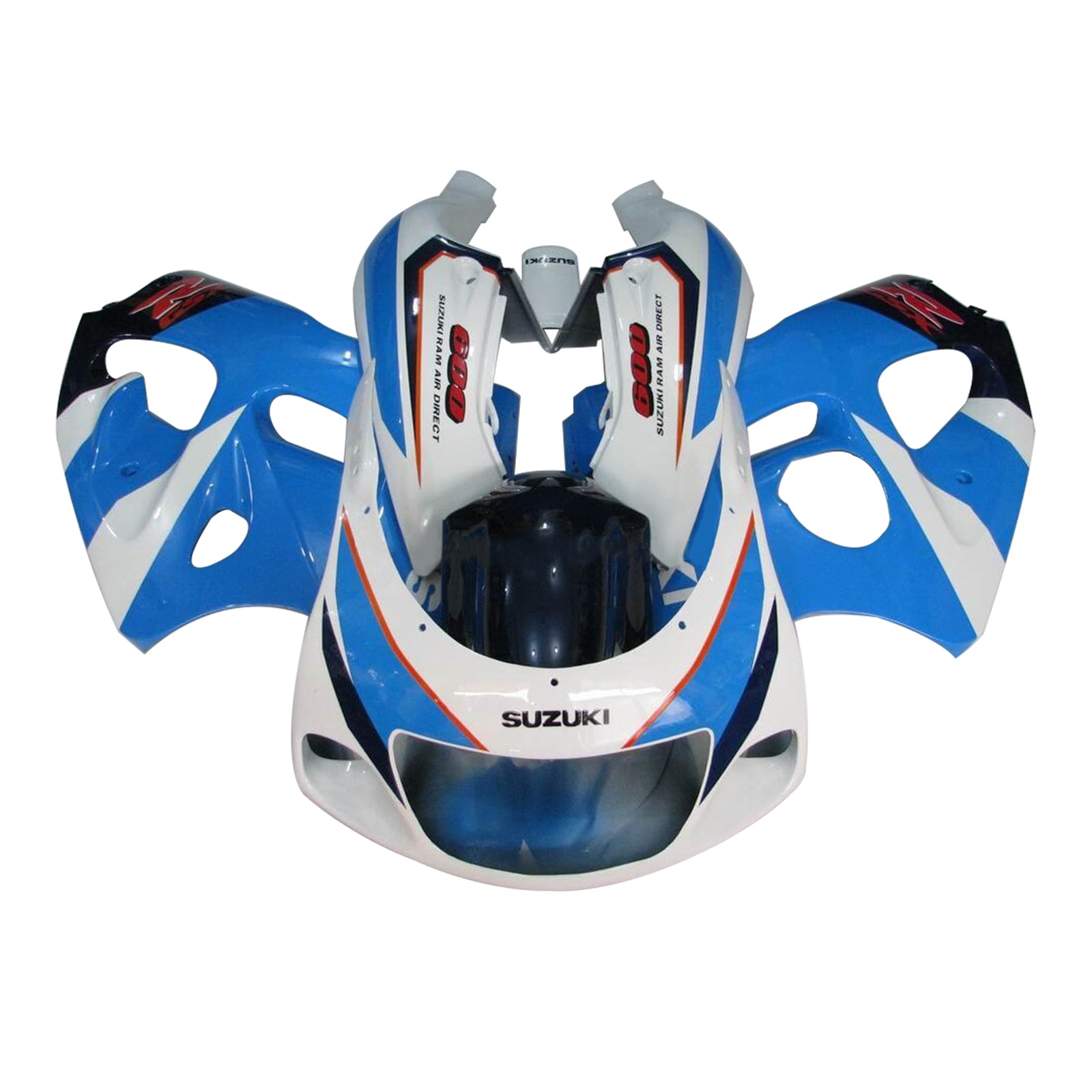 Amotopart Suzuki GSXR600 1996-2000 GSXR750 1996-1999 Kit de carénage bleu et blanc Style2