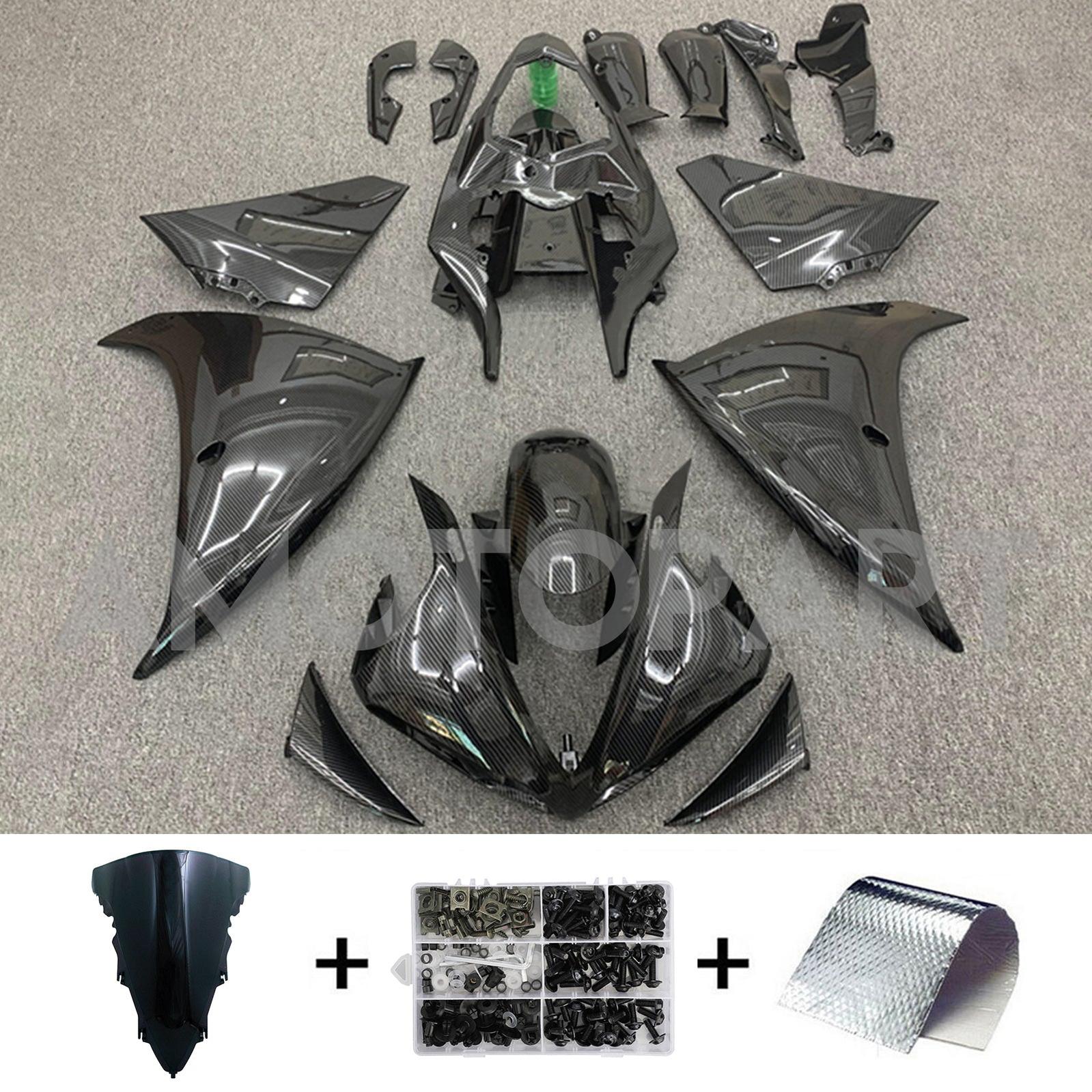 AMOTOPART 2012-2014 YAMAHA YZF 1000 R1 kolfiber Black Fairing Kit