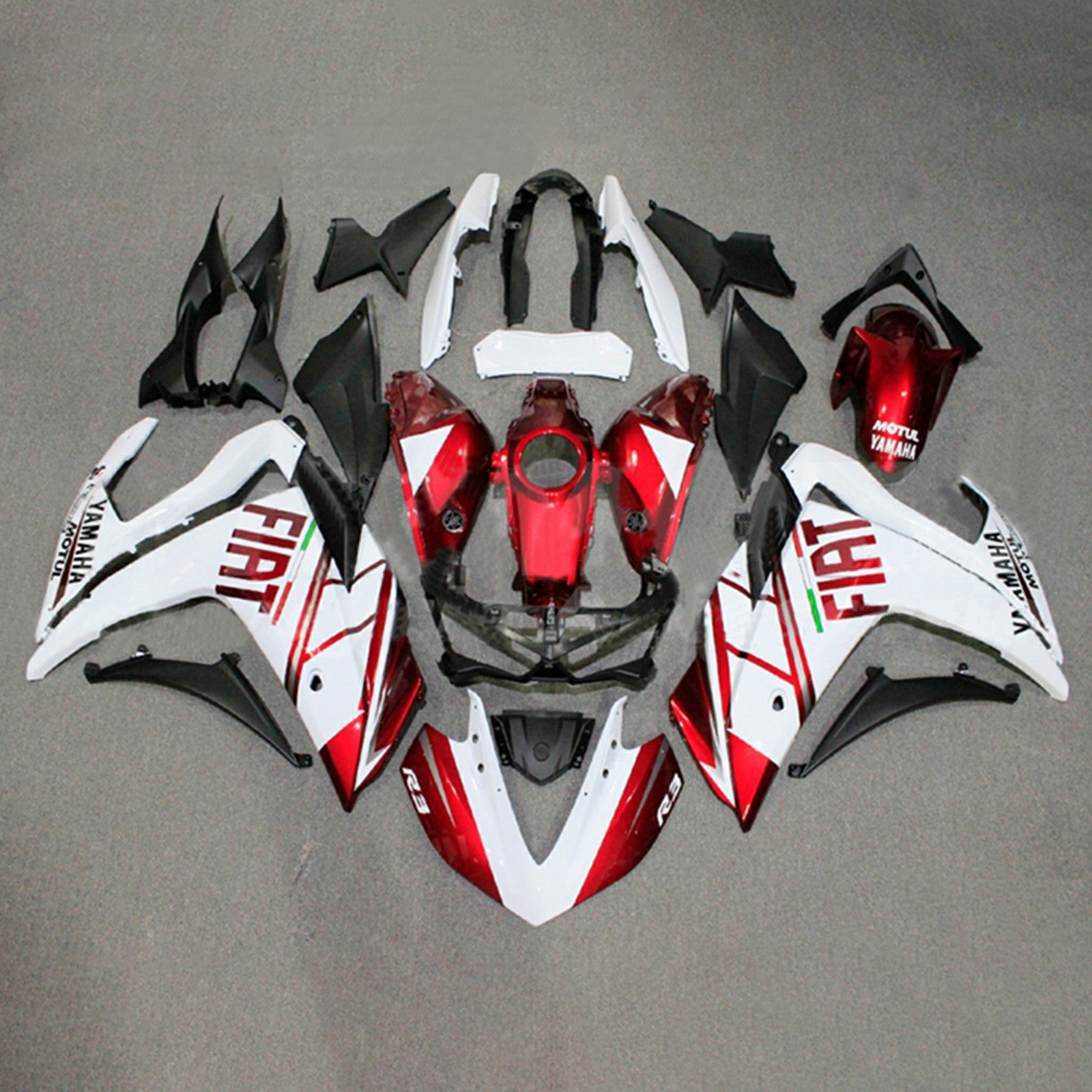 Amotopart YZF-R3 2014-2018 R25 2015-2017 Yamaha Red&White Fairing Kit