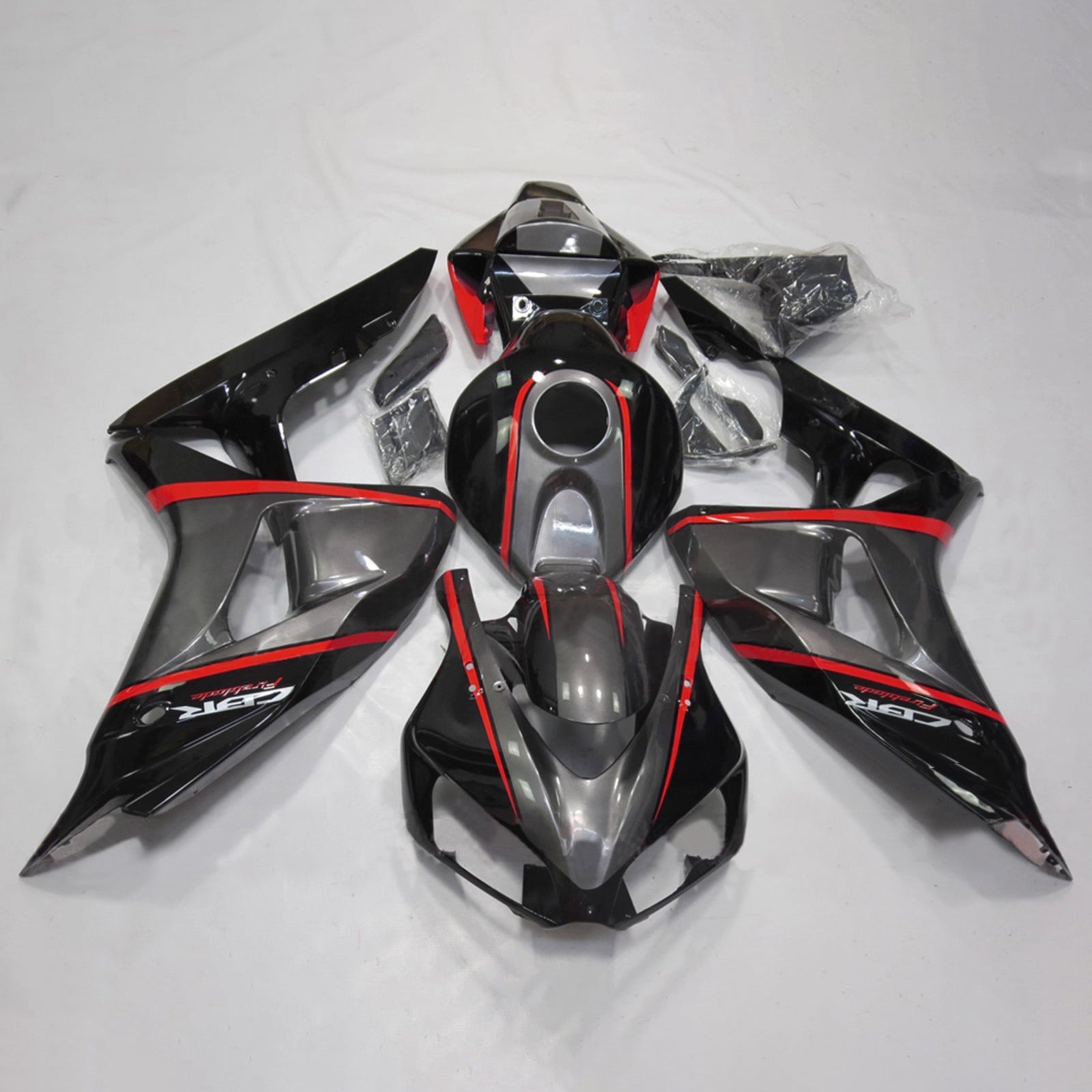 Amotopart 2006-2007 Honda CBR1000RR Black Red Fairing Kit