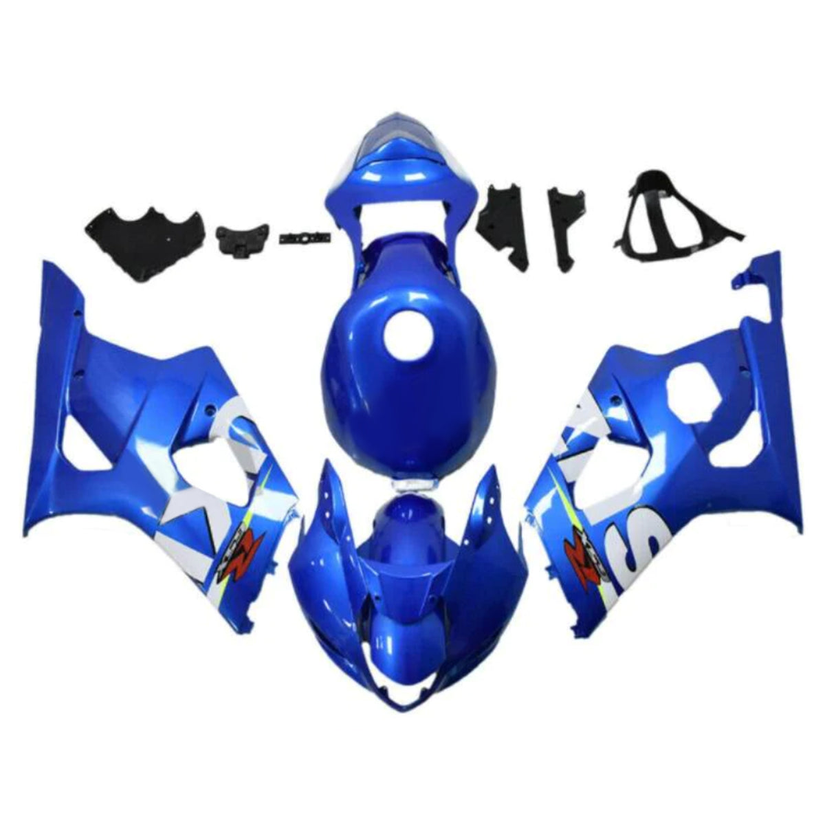 Amotopart 2003-2004 K3 GSXR1000 Suzuki Blue with White Logo Fairing Kit