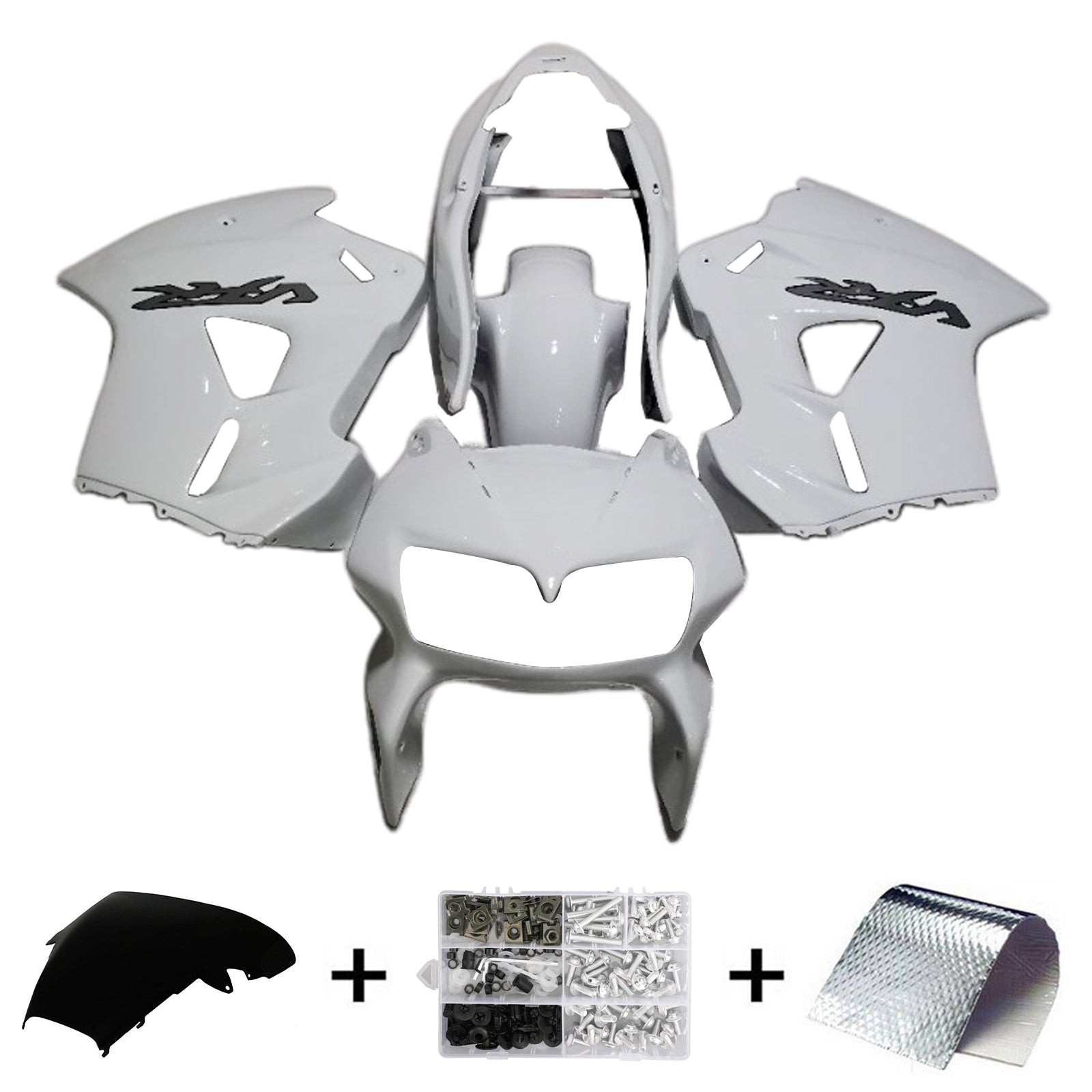 Kit de carénage blanc Amotopart 1998-2001 Honda VFR800