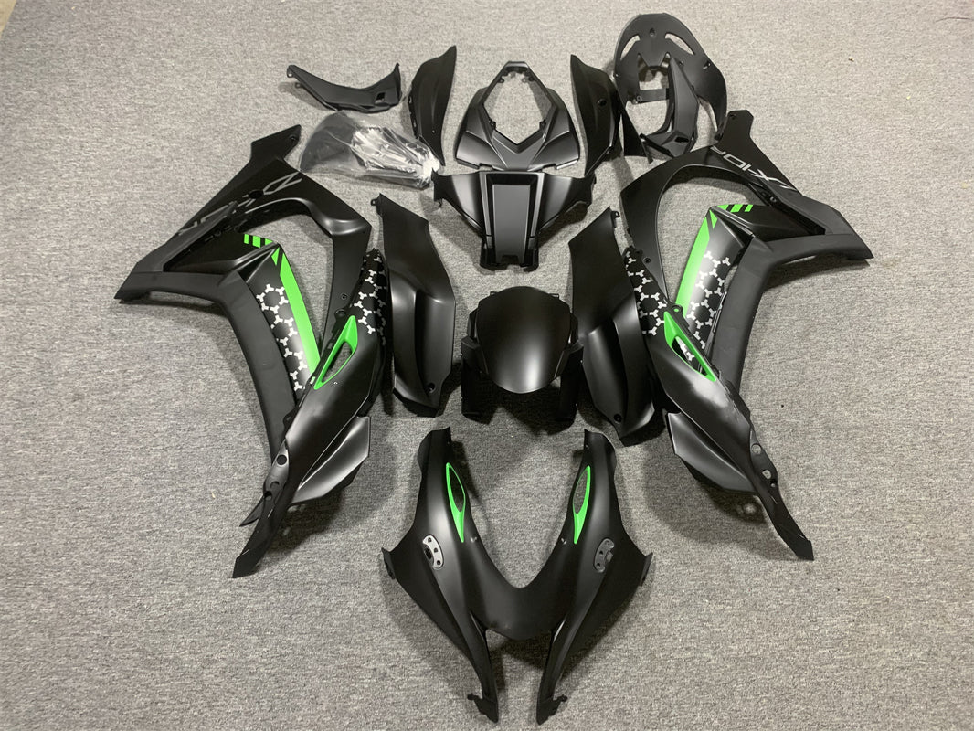 Amotopart Kawasaki ZX10R 2016-2020 Kit de carénage Style3 noir et vert