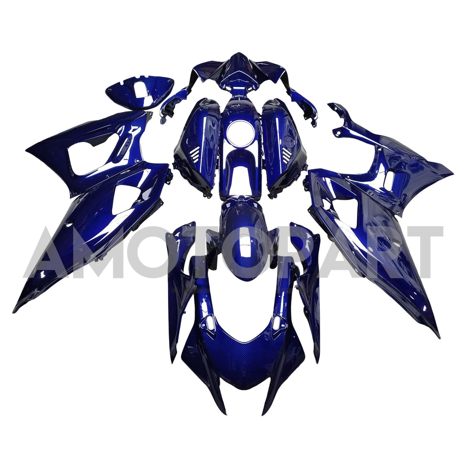 Amotopart 2021-2025 Yamaha YZF-R7 Carbon Fiber Blue Fairing Kit