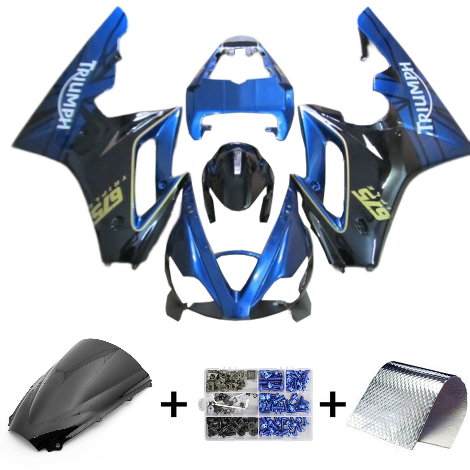 Amotopart 2006–2008 Triumph Daytona 675 Blaues Verkleidungsset