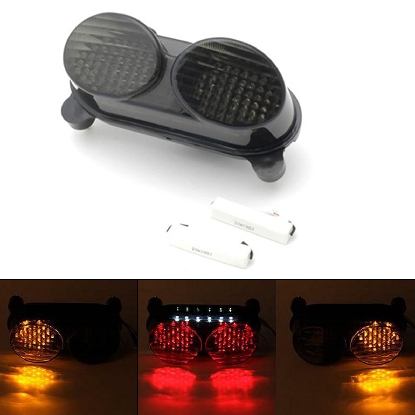 Kawasaki ZX6R ZX9R ZX900 ZZR600 Integrated LED TailLight Turn Signals Clear