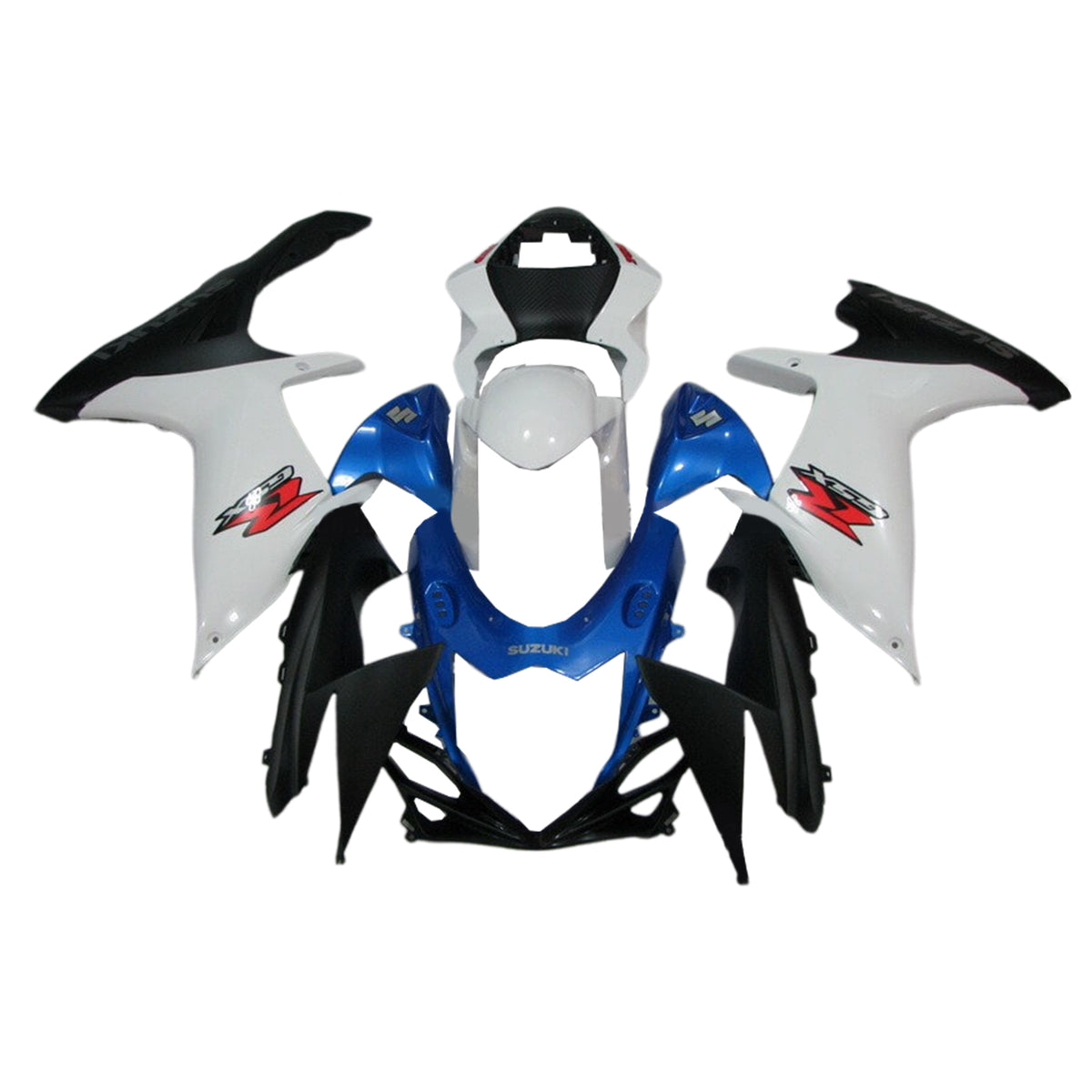 Amotopart 2011-2024 K11 GSXR 600/750 Suzuki Bleu&Blanc Style2 Kit de carénage