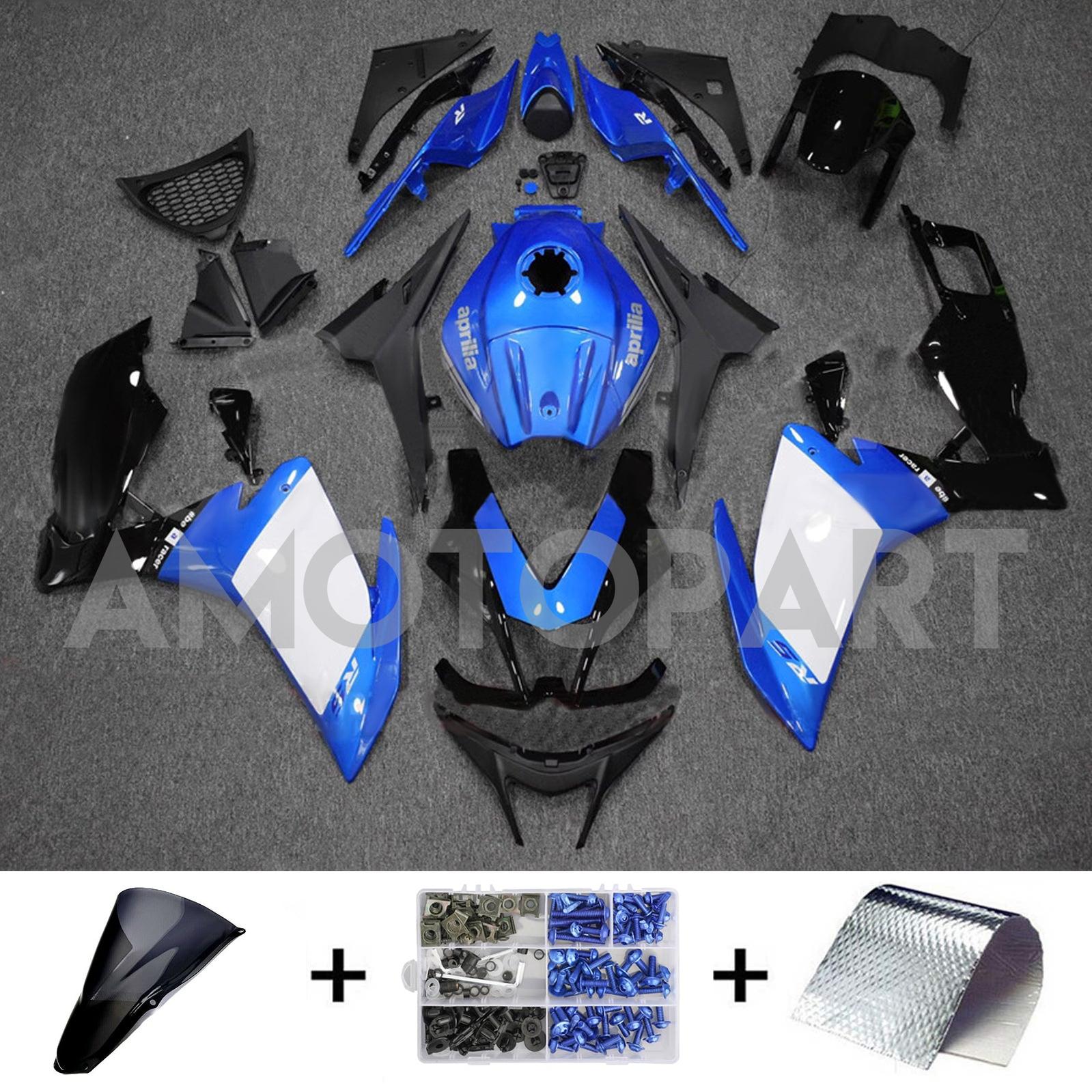 AMOTOPART 2012-2016 APRILIA RS4 / 125 /50 GLOSSY BLACK BLÅ VIT FAIRING KIT