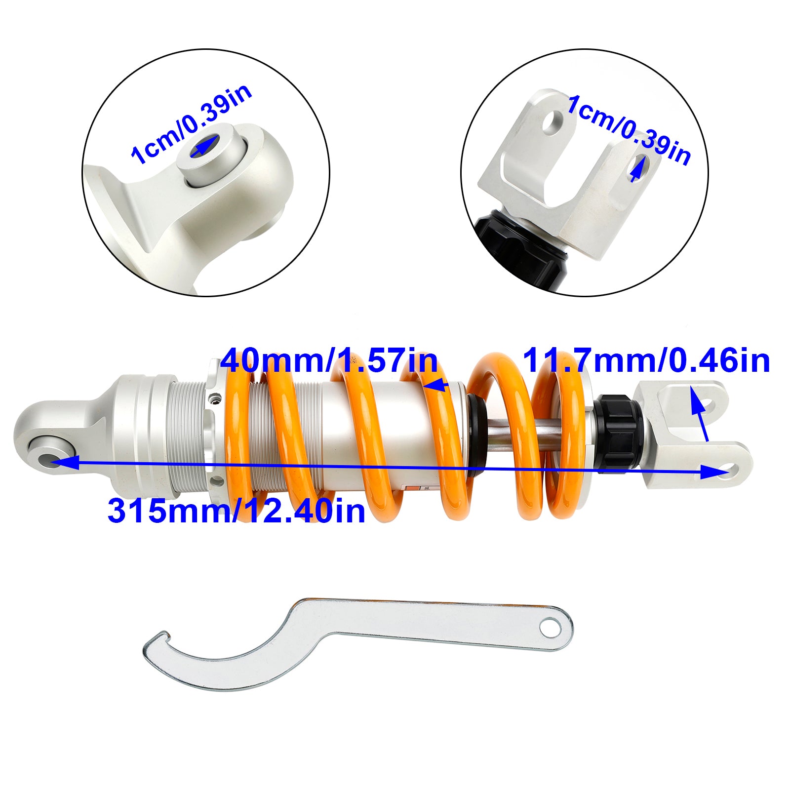 19-21 Amortisseurs d'air de suspension d'arrière de HONDA CB500X 315mm