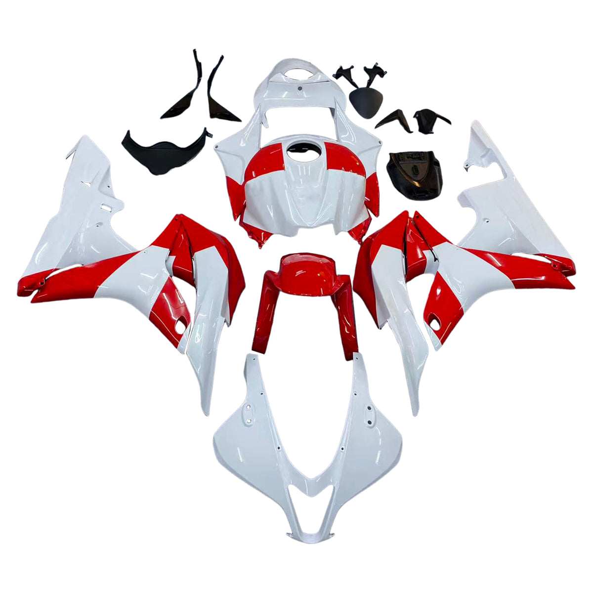 Amotopart 2007-2008 Honda CBR600RR F5 White Red Fairing Kit