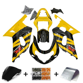 Amotopart Suzuki 01-03 GSXR600 & 00-03 GSXR750 Yellow Black Style2 Fairing Kit