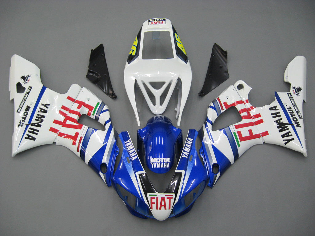 Amotopart 1998-1999 Yamaha YZF 1000 R1 Azul y Blanco Style2 Kit de carenado