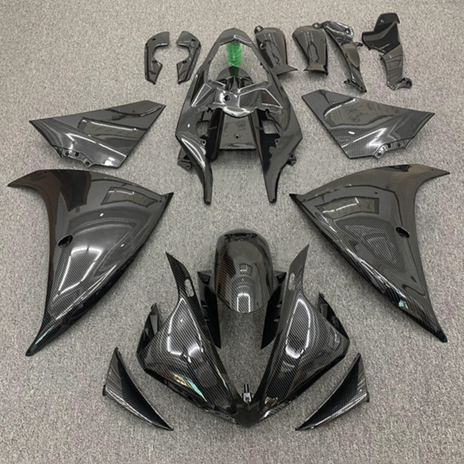 Amotopart 2012-2014 Yamaha YZF 1000 R1 Carbon Fiber Black Fairing Kit