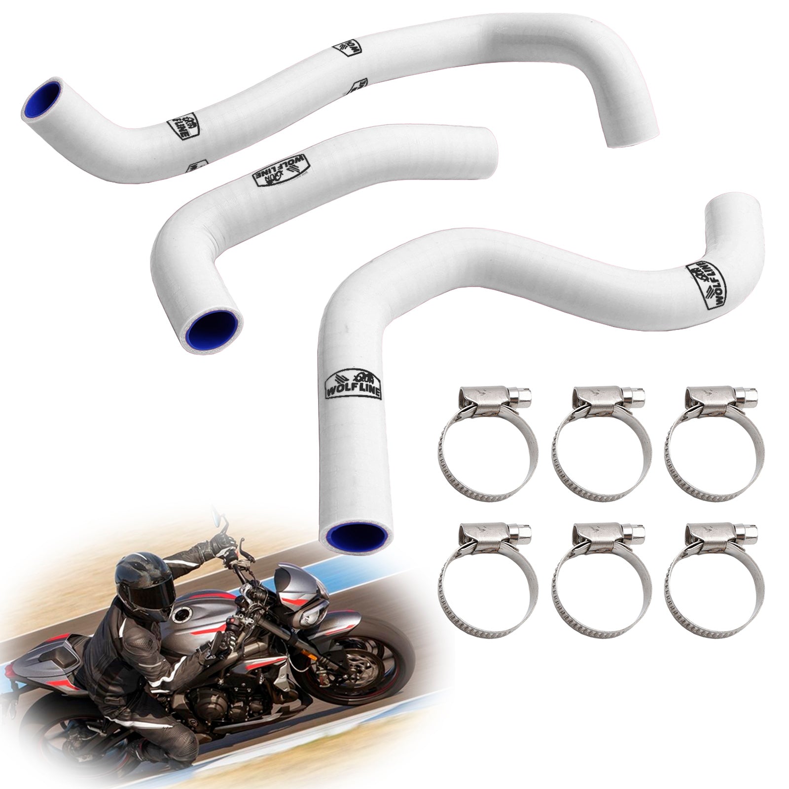 20-22 Street Triple 765 R RS Silicone Radiator Coolant Hose Kit