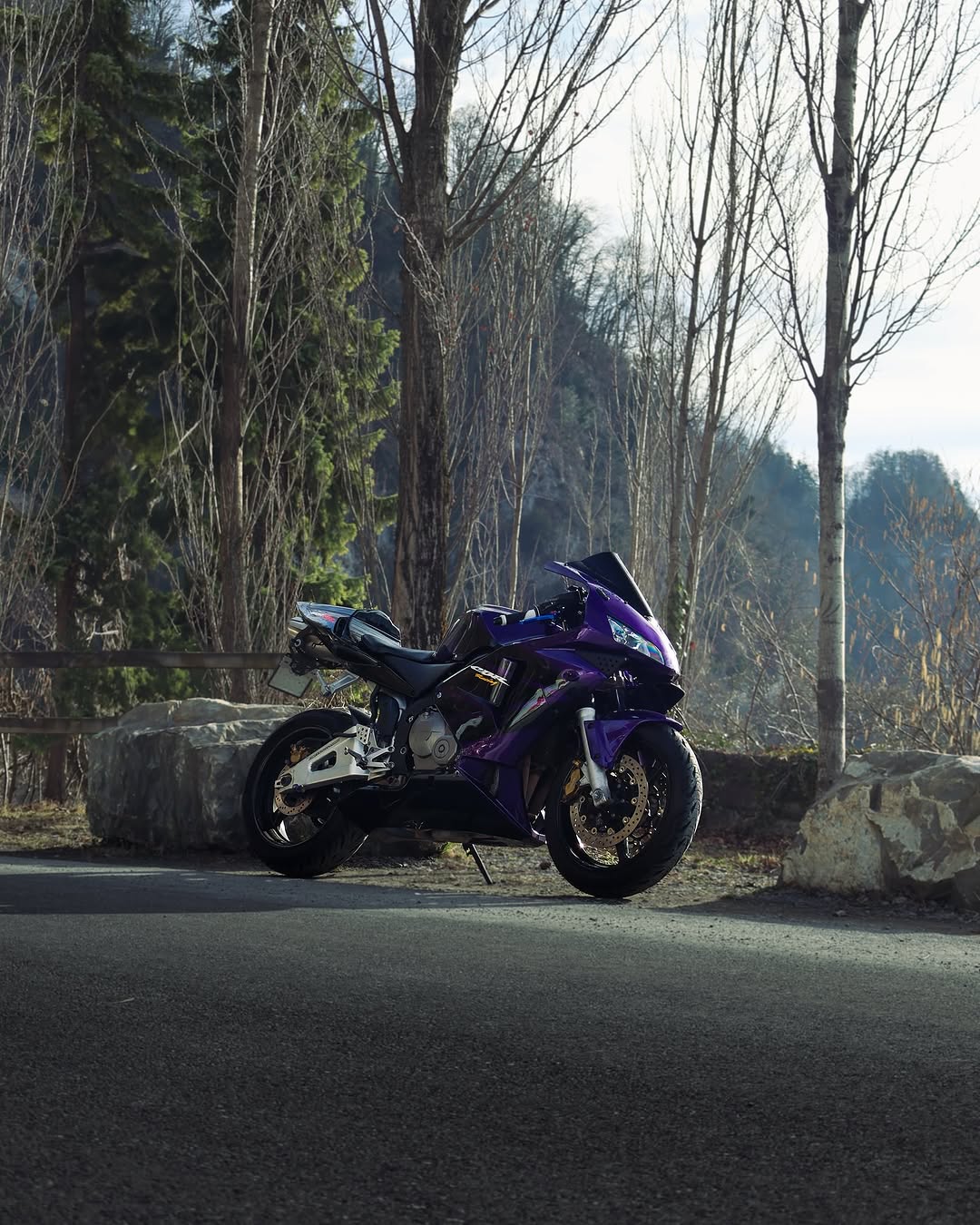 Amotopart 2003-2004 Honda CBR600rr Kit de carénage noir violet