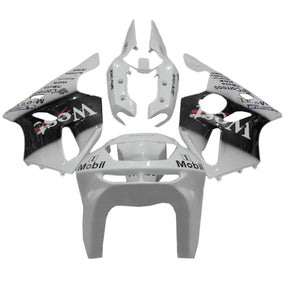 Amotopart 1994-1997 Kawasaki ZX-6R Black White Fairing Kit