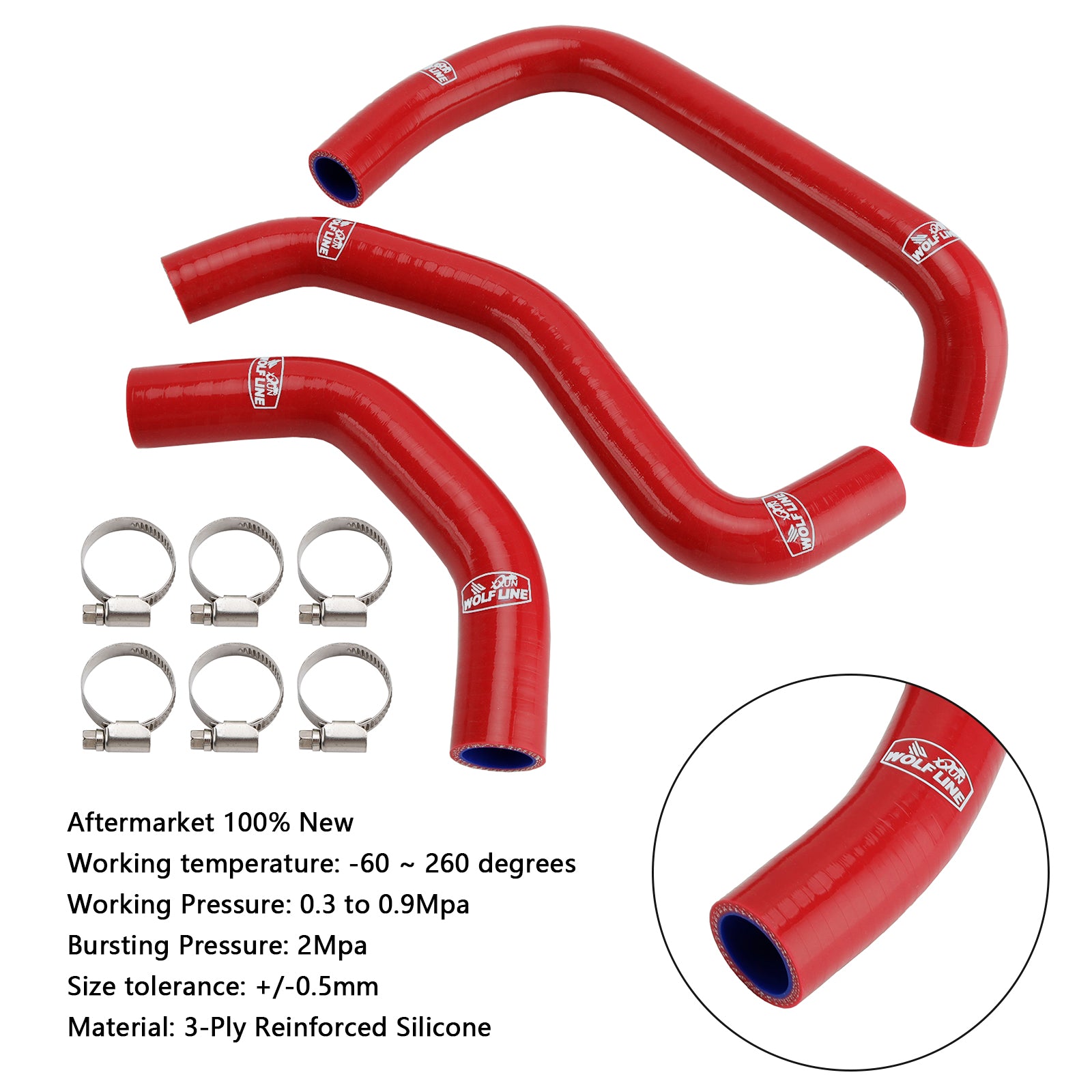 2021-2025 Kawasaki ZX10R ZX-10RR Silicone Radiator coolant Hose