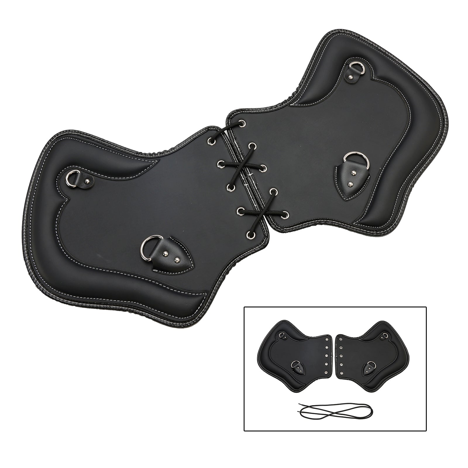 2Pcs Universal Heat Saddle Shield Deflector Blackb For Flhxs Glide Rider Fxdwg Brown