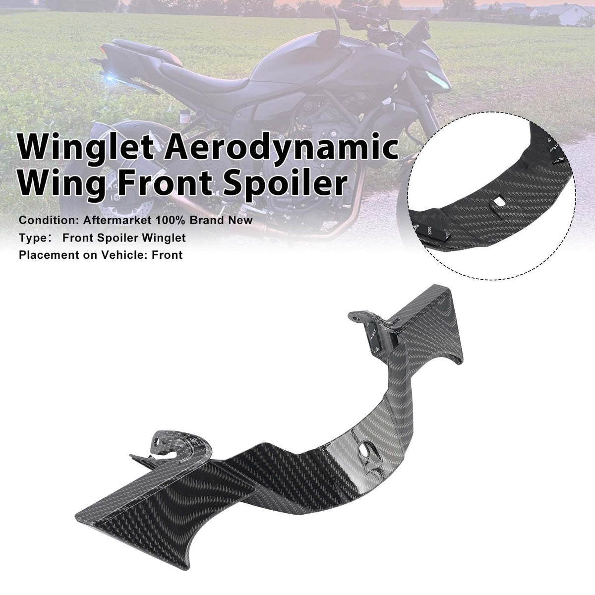 2025-2026 Yamaha MT-07 Winglet Aerodynamický přední spoiler křídla