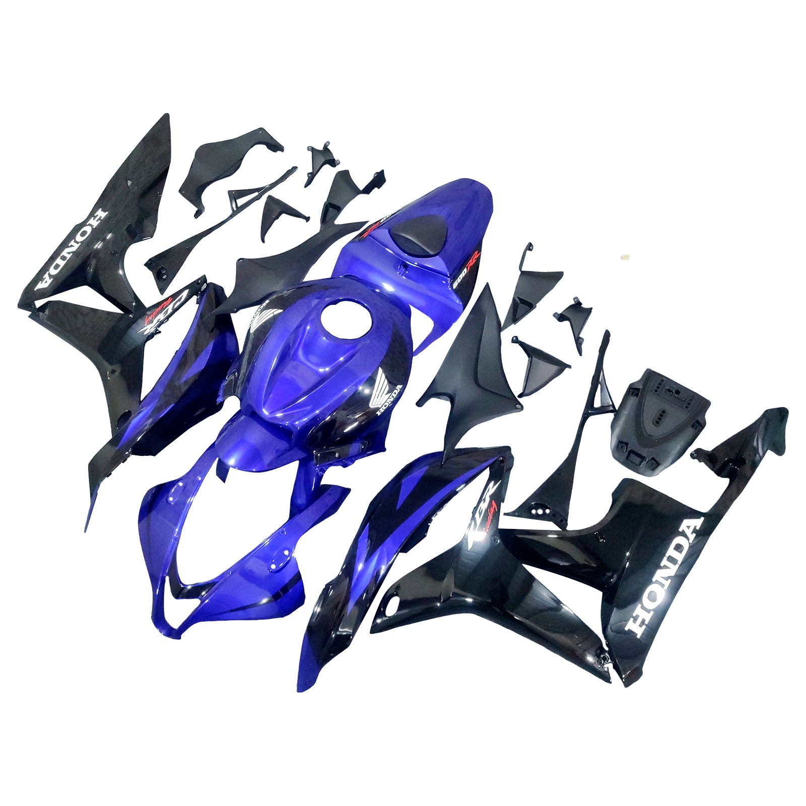 Amotopart 2007-2008 Honda CBR600RR Black Blue Fairing Kit