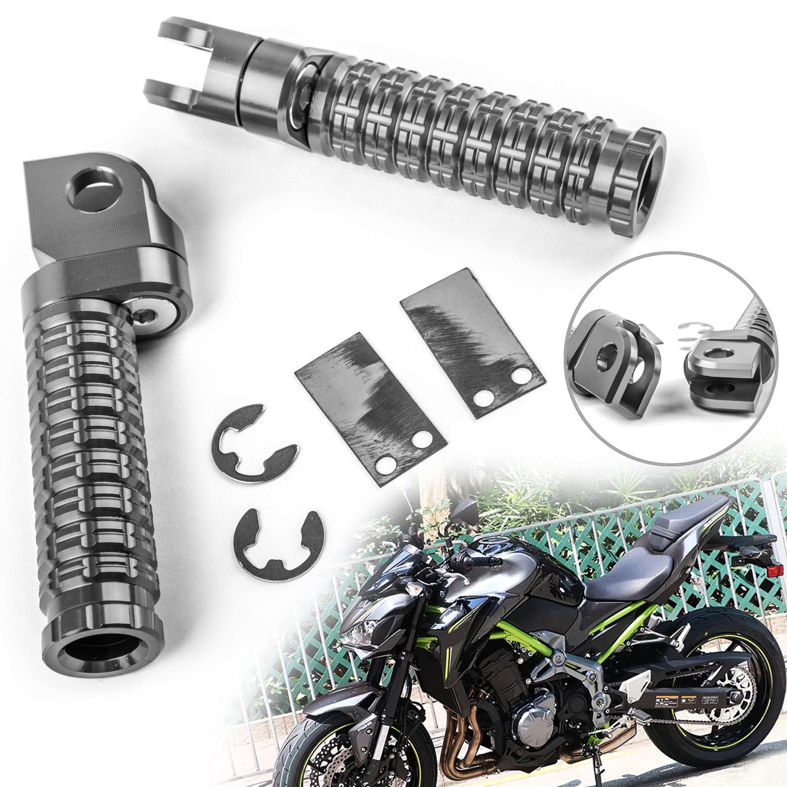 KAWASAKI Z300 Z800 Z650 Z900 ZRX1200 Pedane anteriori CNC Poggiapiedi