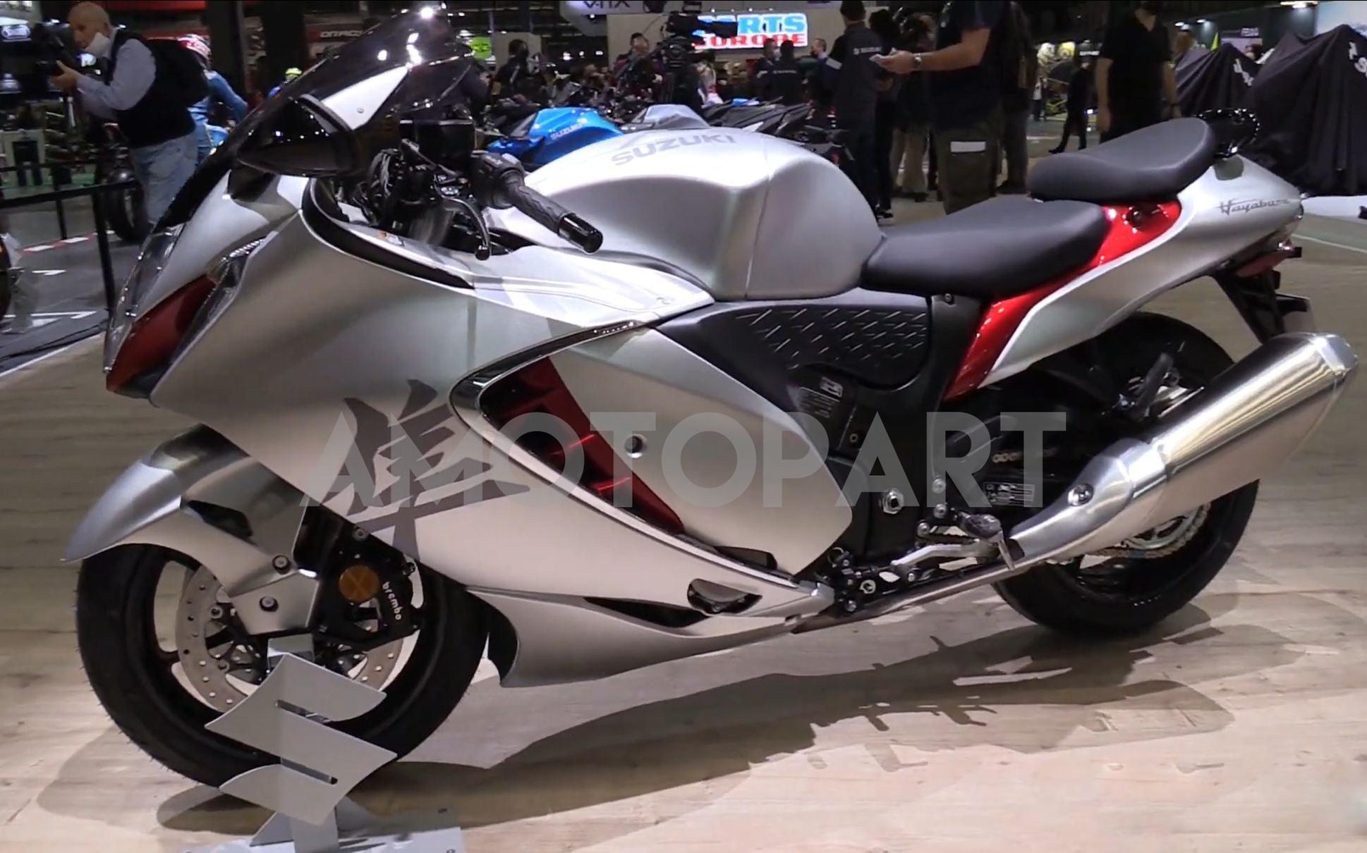 Amotopart 2021-2025 Suzuki Hayabusa GSX1300R Silber mit roter Verkleidung Kit