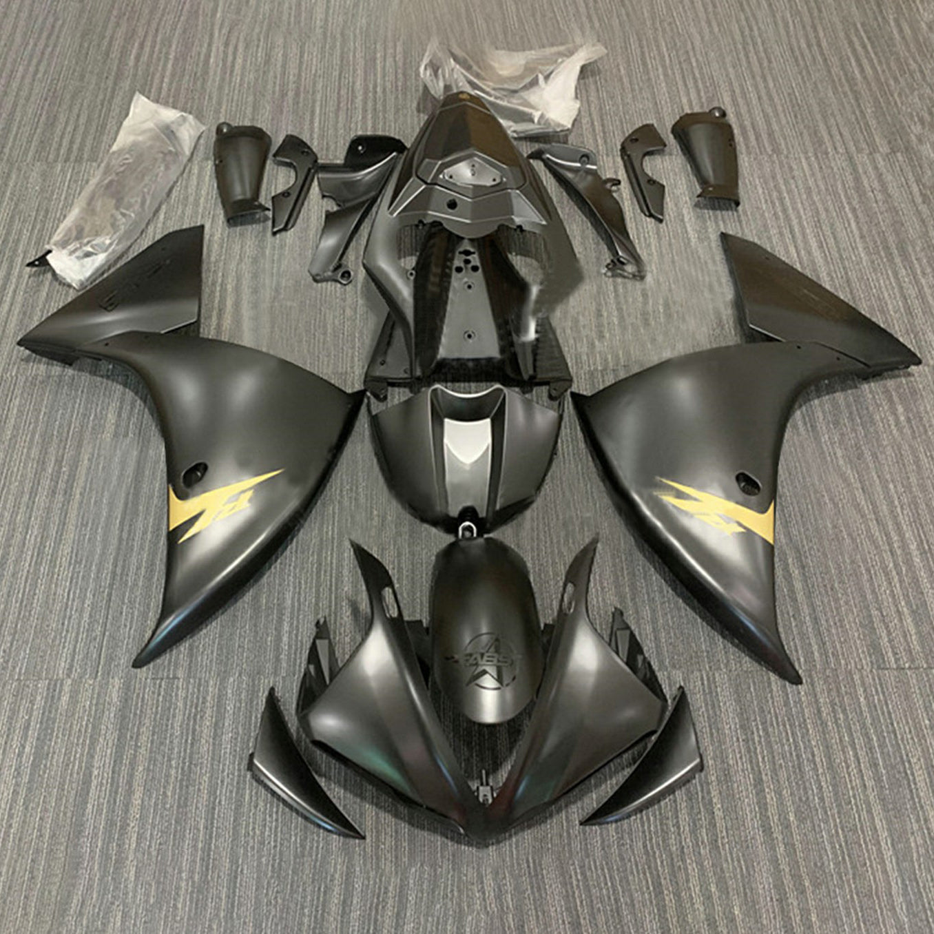 Amotopart 2009-2011 Yamaha YZF 1000 R1 Matte Black with Logo Fairing Kit