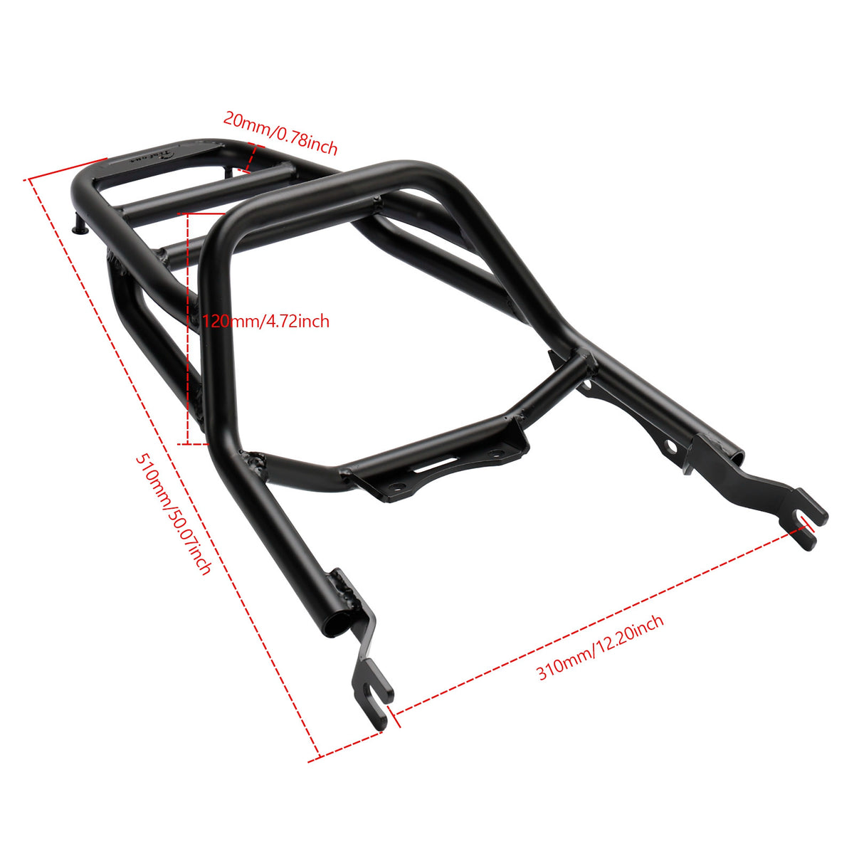 Portaequipajes superior negro tipo tubo de rejilla trasera para Honda Dax 125 ST125 2022 2023