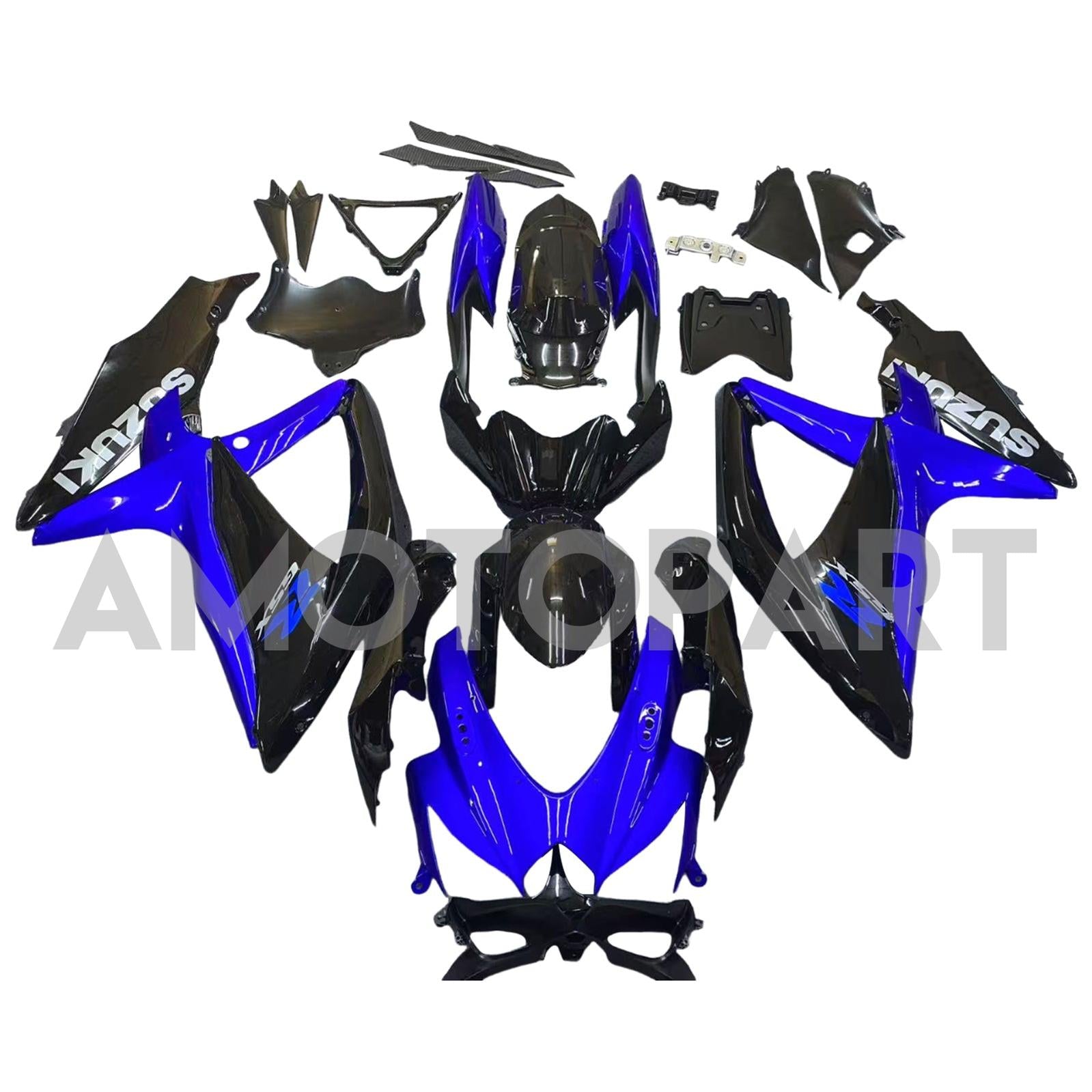 Amotopart 2008-2009 Suzuki GSXR 600/750 Black Blue Fairing Kit