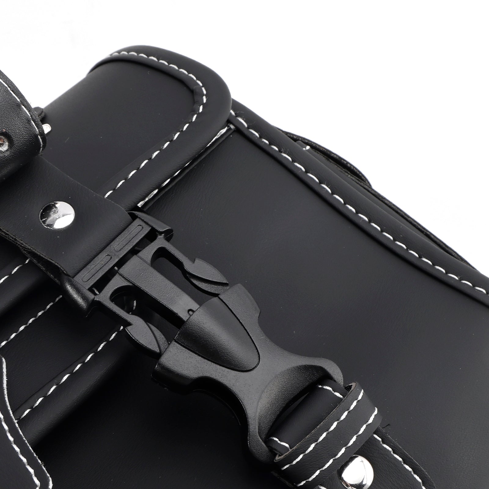 Motorbike Black Tail Bag Pu Side Saddlebag Pannier Luggage Pouch Storage