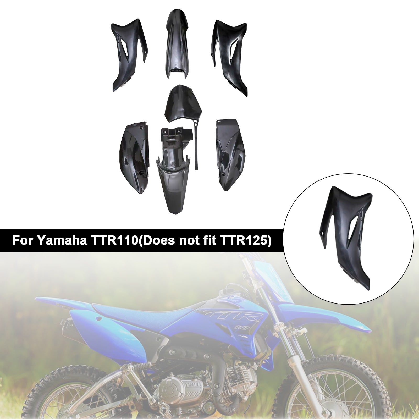 Yamaha TTR110 Dirt Bike Body Plastic Kit Fender Faming