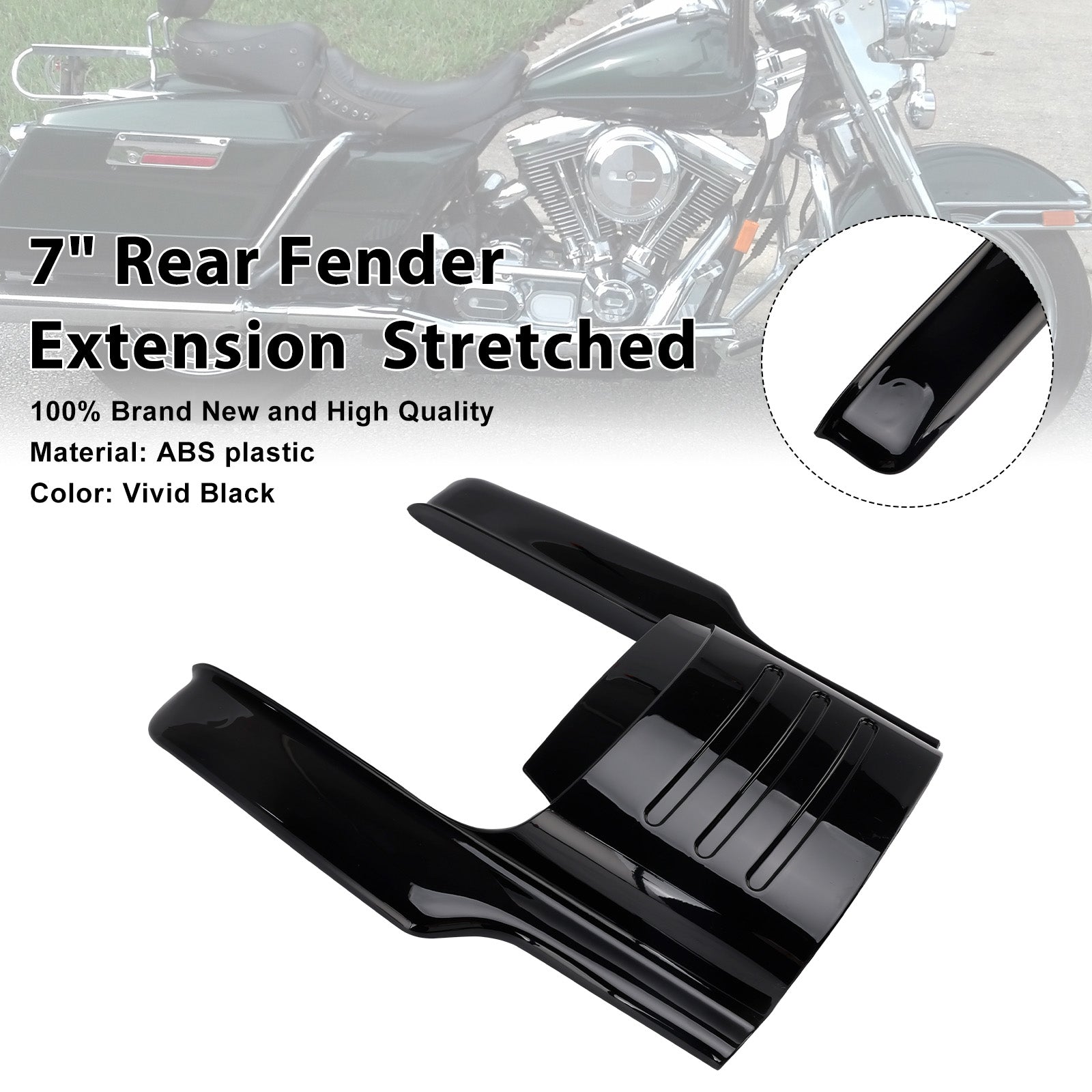 96-08 Touring Electra Glide Road King 7" Rear Fender Extension Stretches