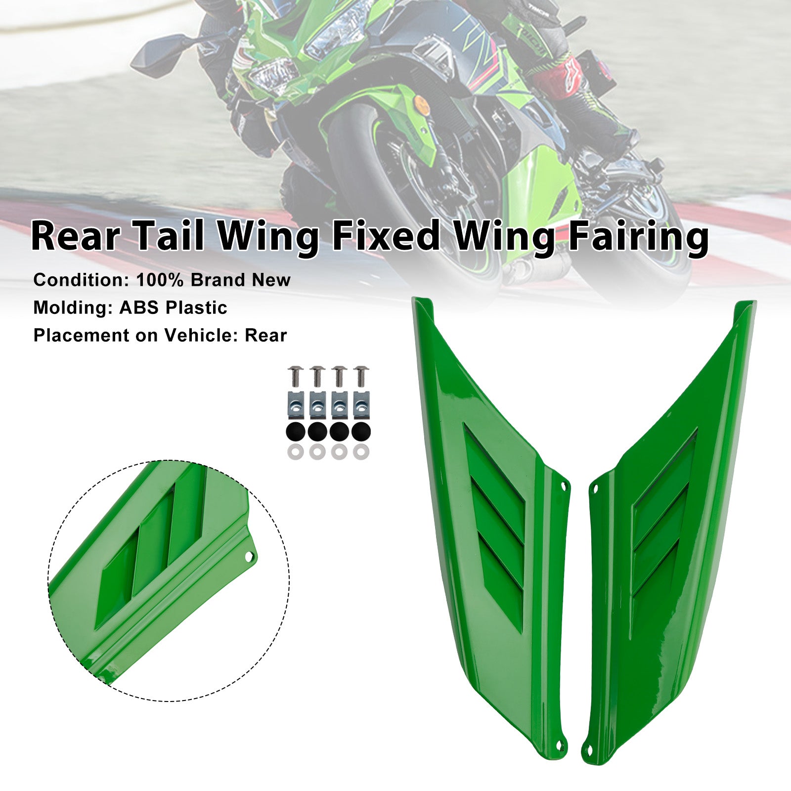 Kawasaki NINJA ZX-4R ZX-4RR 2023-2025 Rear Tail Wing Fixed Wing Fairing
